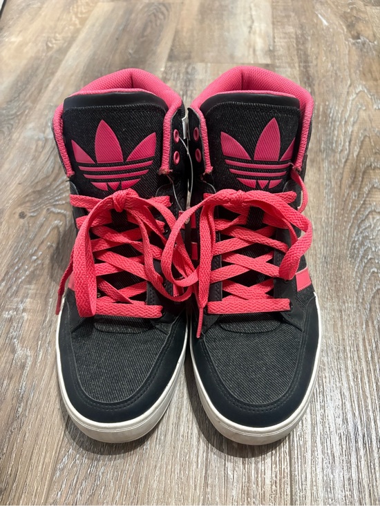adidas Shoes - adidas Women's High-Top Sneakers in Black and Hot Pink